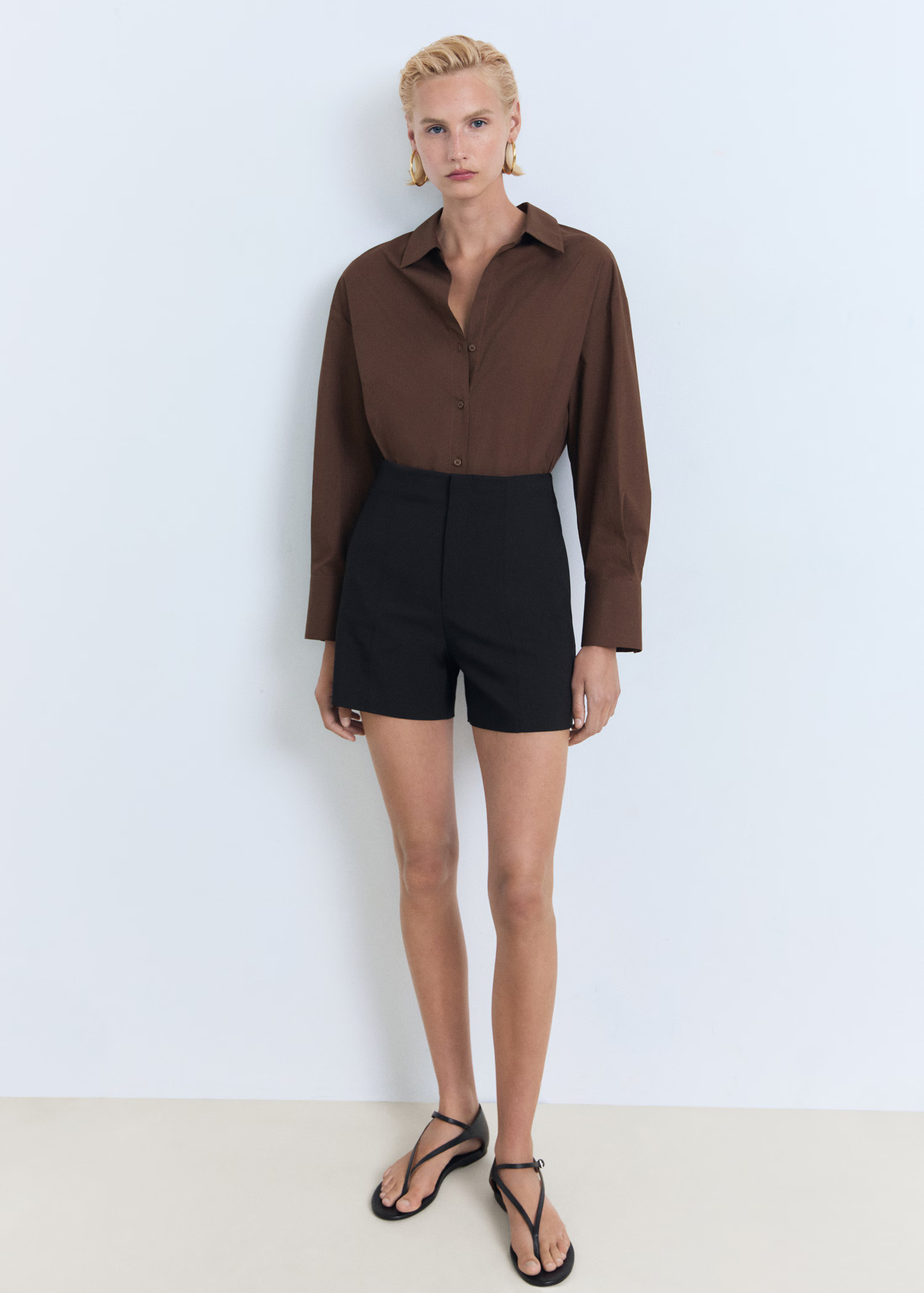 High-waist straight shorts - Women | MANGO USA | Mango (US/MX/AU)