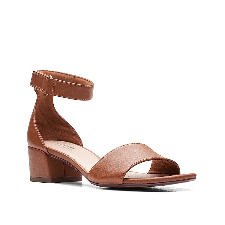 Clarks Caroleigh Anya Sandal | Women's | Cognac | Size 6.5 | Sandals | Ankle Strap | Block | DSW