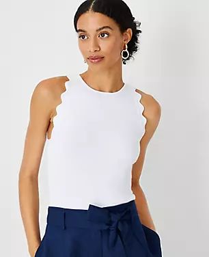 Scalloped Halter Sweater Shell | Ann Taylor (US)