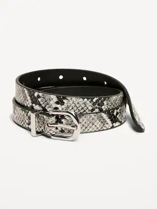 Classic Slim Faux-Leather Belt | Old Navy (US)