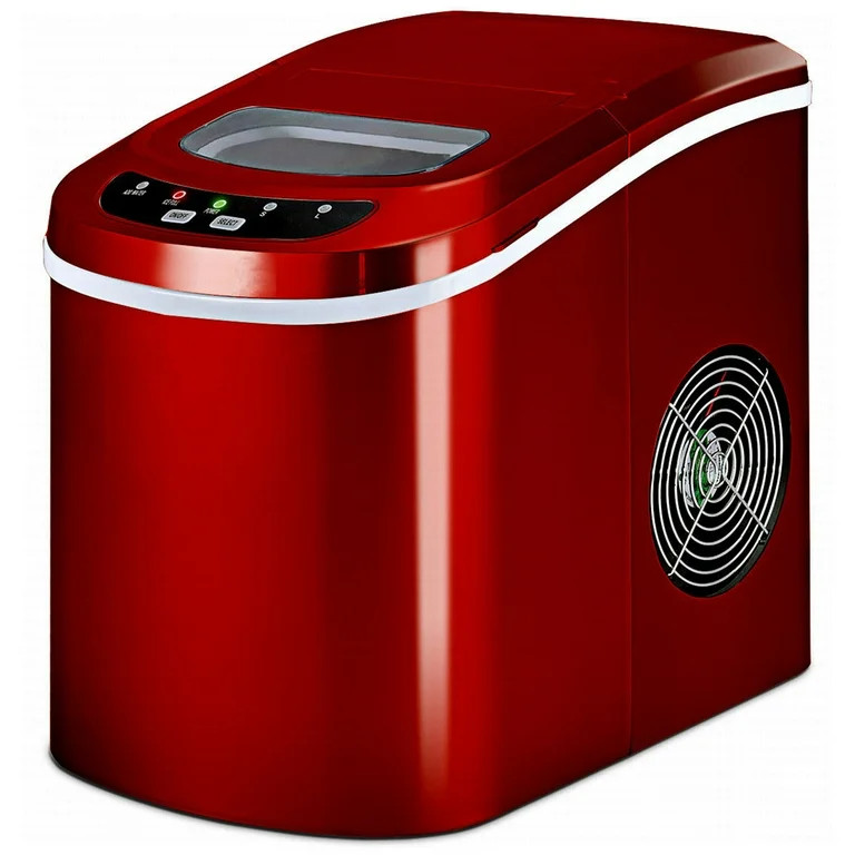 Costway Red Portable Compact Electric Ice Maker Machine Mini Cube 26lb/Day | Walmart (US)