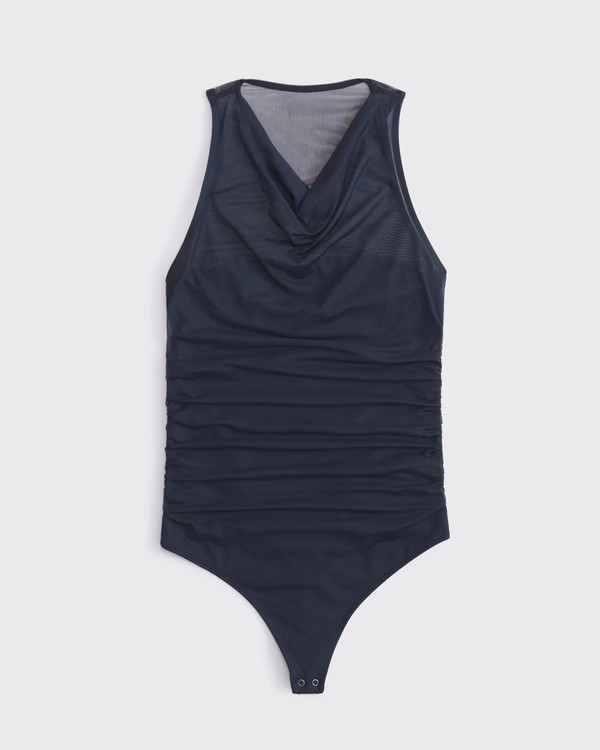 Women's Mesh Cowl Neck Bodysuit | Women's Tops | Abercrombie.com | Abercrombie & Fitch (US)