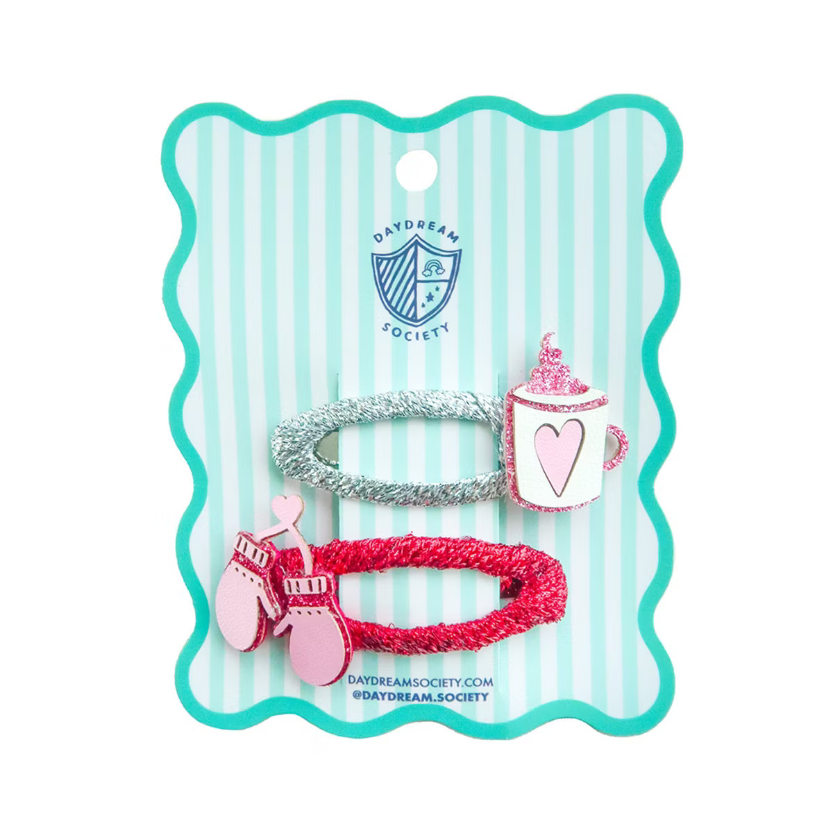 Daydream Society - Mittens and Hot Cocoa Winter Hair Clips - Pack of 2 | Target