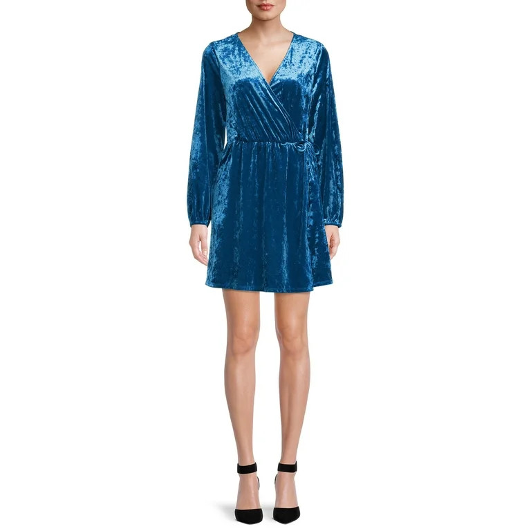 The Get Women's Velvet Wrap Mini Dress | Walmart (US)