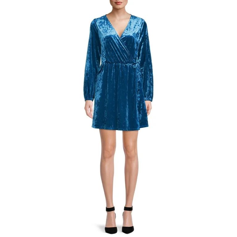 The Get Women's Velvet Wrap Mini Dress | Walmart (US)