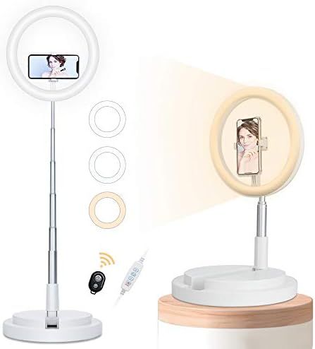 Foldable Travel Ring Light, 20-67.3in High Portable Ring Light with Stand, 3 Light Modes Selfie R... | Amazon (US)