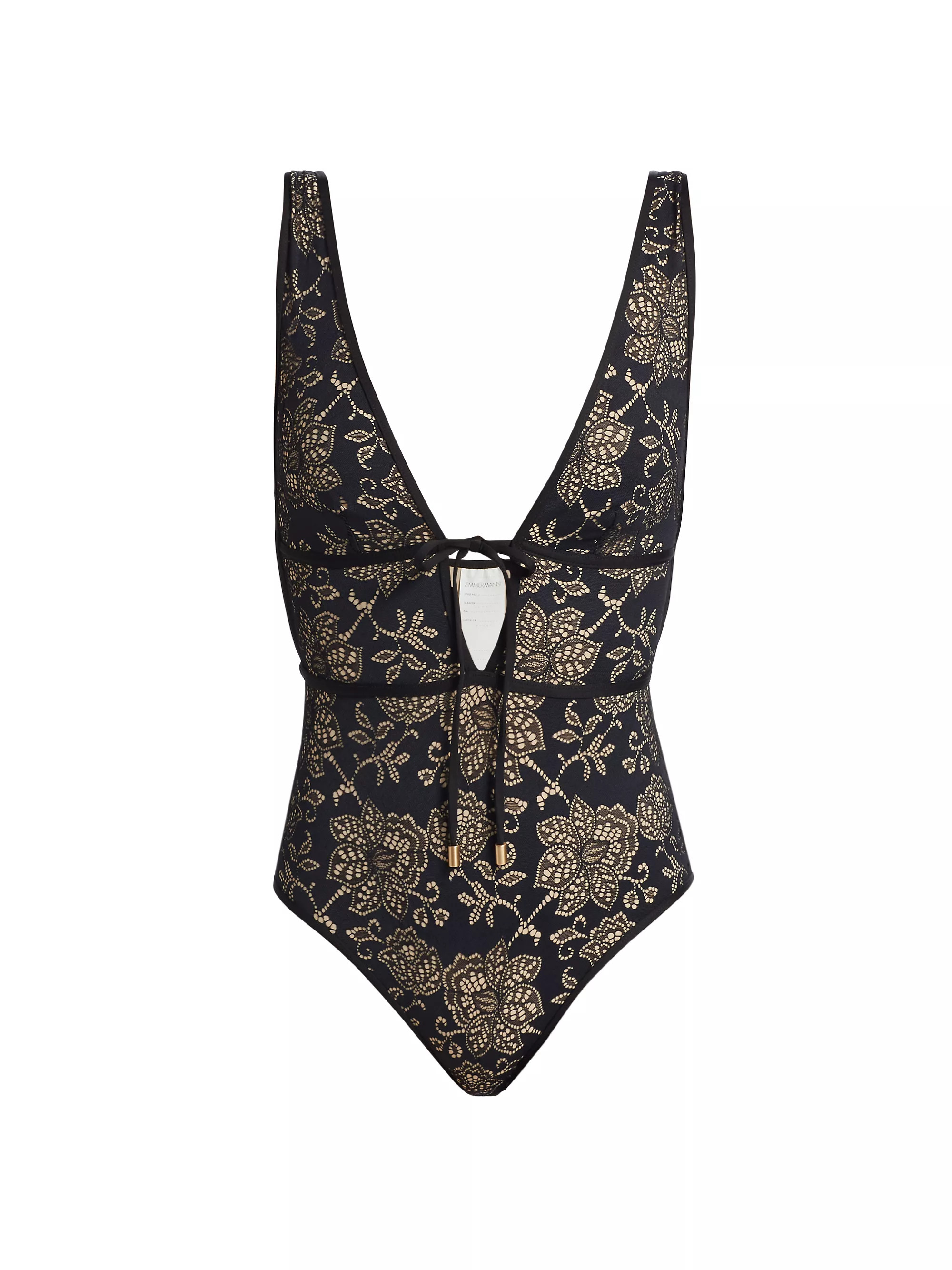 Tallow Lace Plunge One-Piece Swimsuit | Saks Fifth Avenue