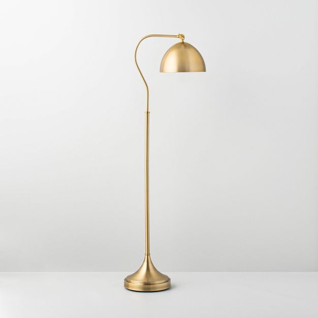 60&#34; Metal Floor Lamp Brass Finish (Includes LED Light Bulb) - Hearth &#38; Hand&#8482; with M... | Target