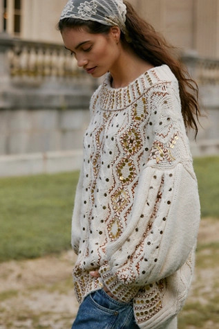 Gilded Cable Embellished Sweater | Free People (Global - UK&FR Excluded)