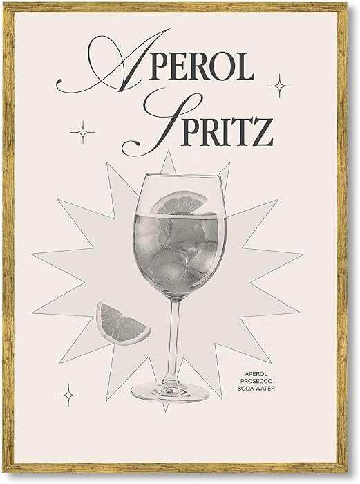 Aperol Spritz Poster Canvas Print Art Print, Modern Wall Art, Trendy Painting Pictures for Bar,Ho... | Amazon (US)