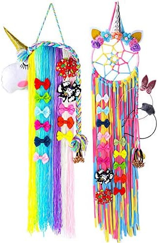 OAOLEER 2pcs Unicorn Hair Bow Holder Organizer for Girls,Hair Clips Storage Organizer Bow Hanger ... | Amazon (US)
