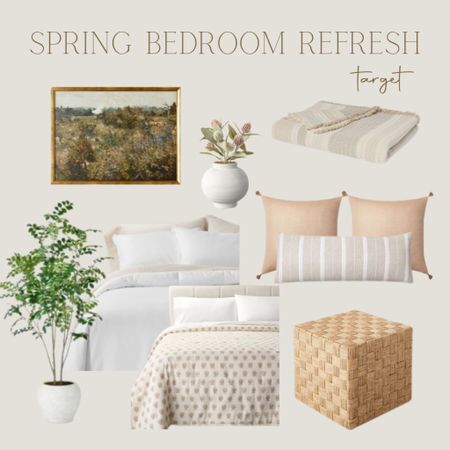 Target spring bedroom decor, spring home decor, neutral bedding, throw pillows, faux tree 

#LTKunder50 #LTKhome #LTKFind