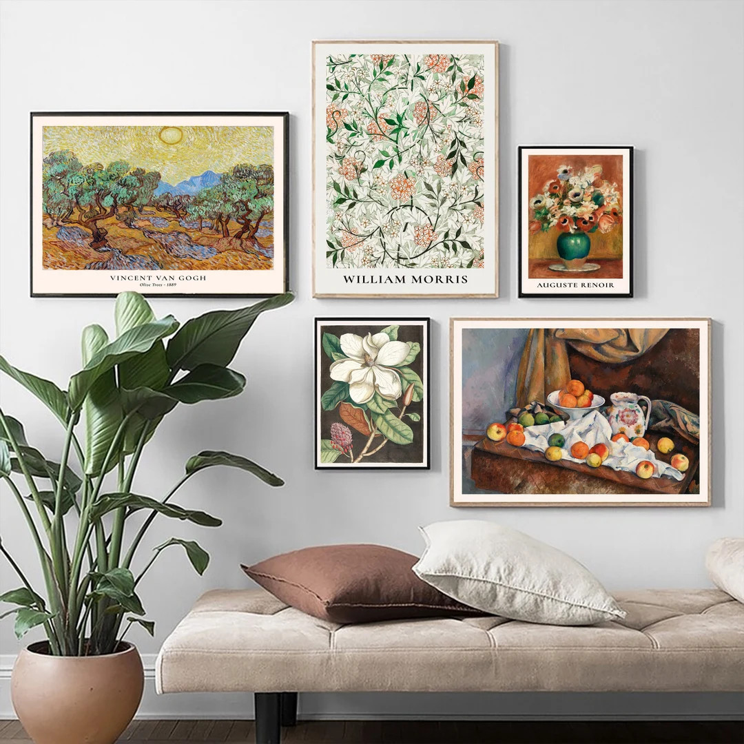 Vintage Gallery Wall Set of 5 Vintage Boho Earthy Tones - Etsy | Etsy (US)