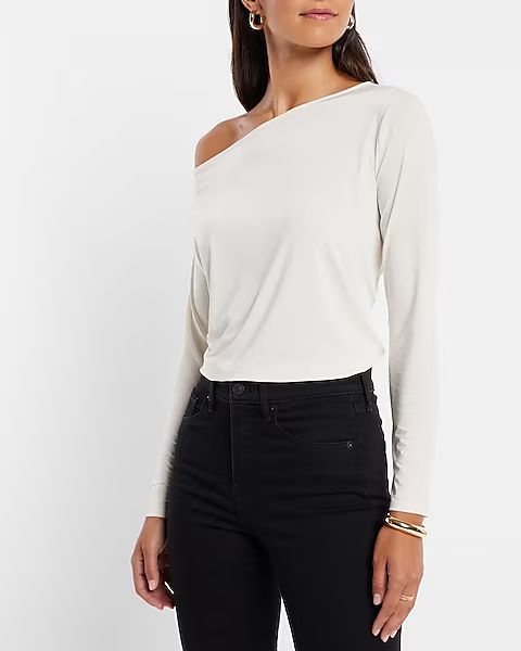 Silky Off The Shoulder Long Sleeve Tee | Express