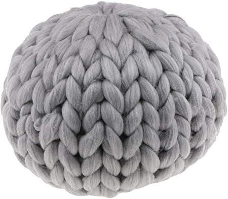 Knot Pillow Wool Hand Knitted Cushion Toy Decorative Cushion Home Accessories - Gray | Amazon (US)