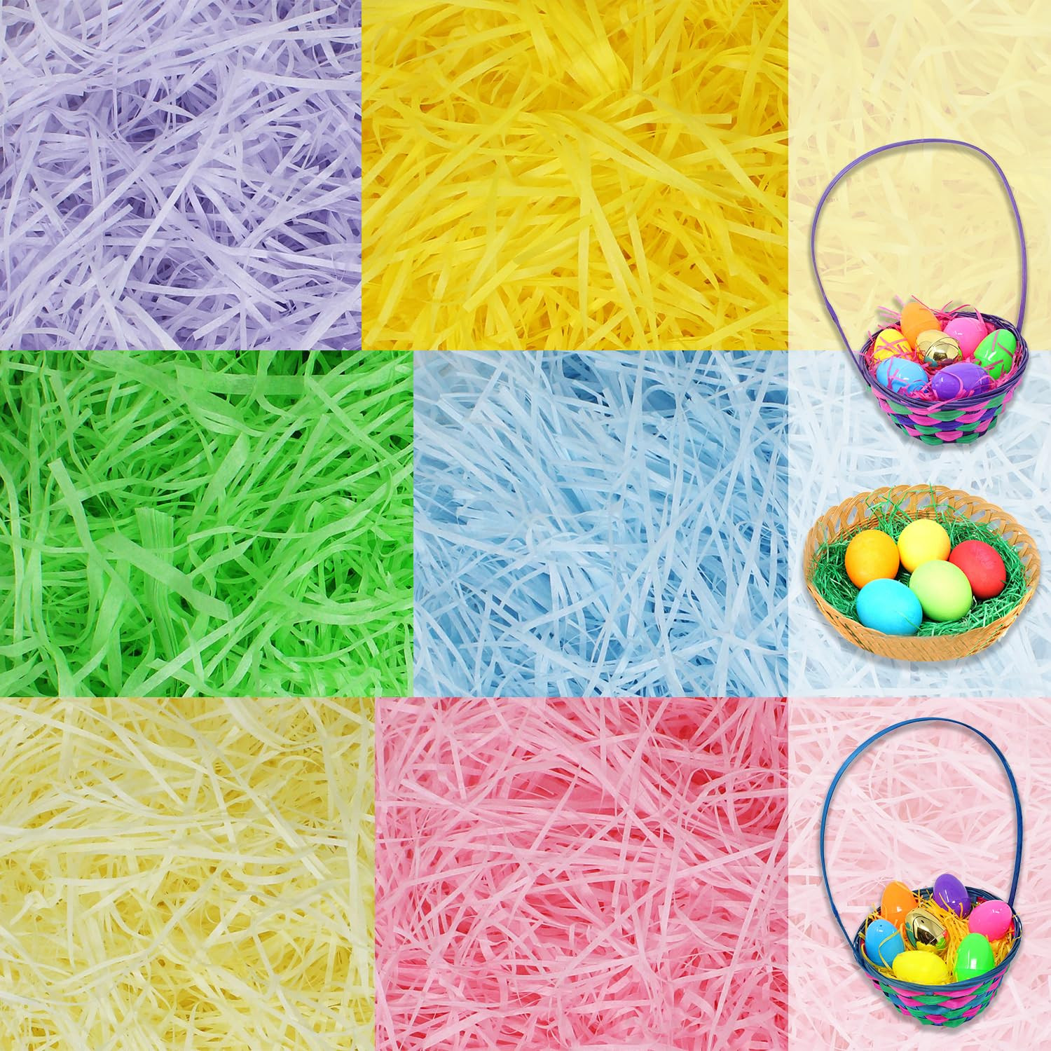 JOYIN 1.5 LB Easter Grass 24oz 6 colors Gift Wrap Crinkle Filler Paper Boxes Basket Stuffers, Rec... | Amazon (US)