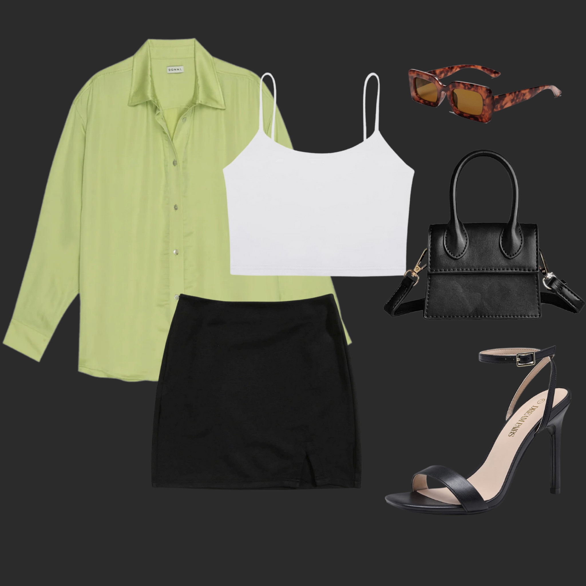 Green satin button up
Black mini skirt
White crop top
Black heels 

⚡️everything linked!

cool mom outfit, cool mom fit, mom fit, easy ootd, easy outfit ideas , going out outfit, going out fit, date night, hailey beiber 

#outfitinspo #outfit #outfitstyle #outfitoftheday #outfitideas #fashion #fashionstylist #personalstylist #fashionblogger #fashionista #fashionable #fashionstvle #stvleinspo #stvle #styleblogger #styleinspiration #stylefashion #styleblog #stylediary #womansfashion #womanslook #womanstyle #getthelook #lookbook #virtualstylist #virtualstyling #flatlay #flatlaystyle #zara #summer