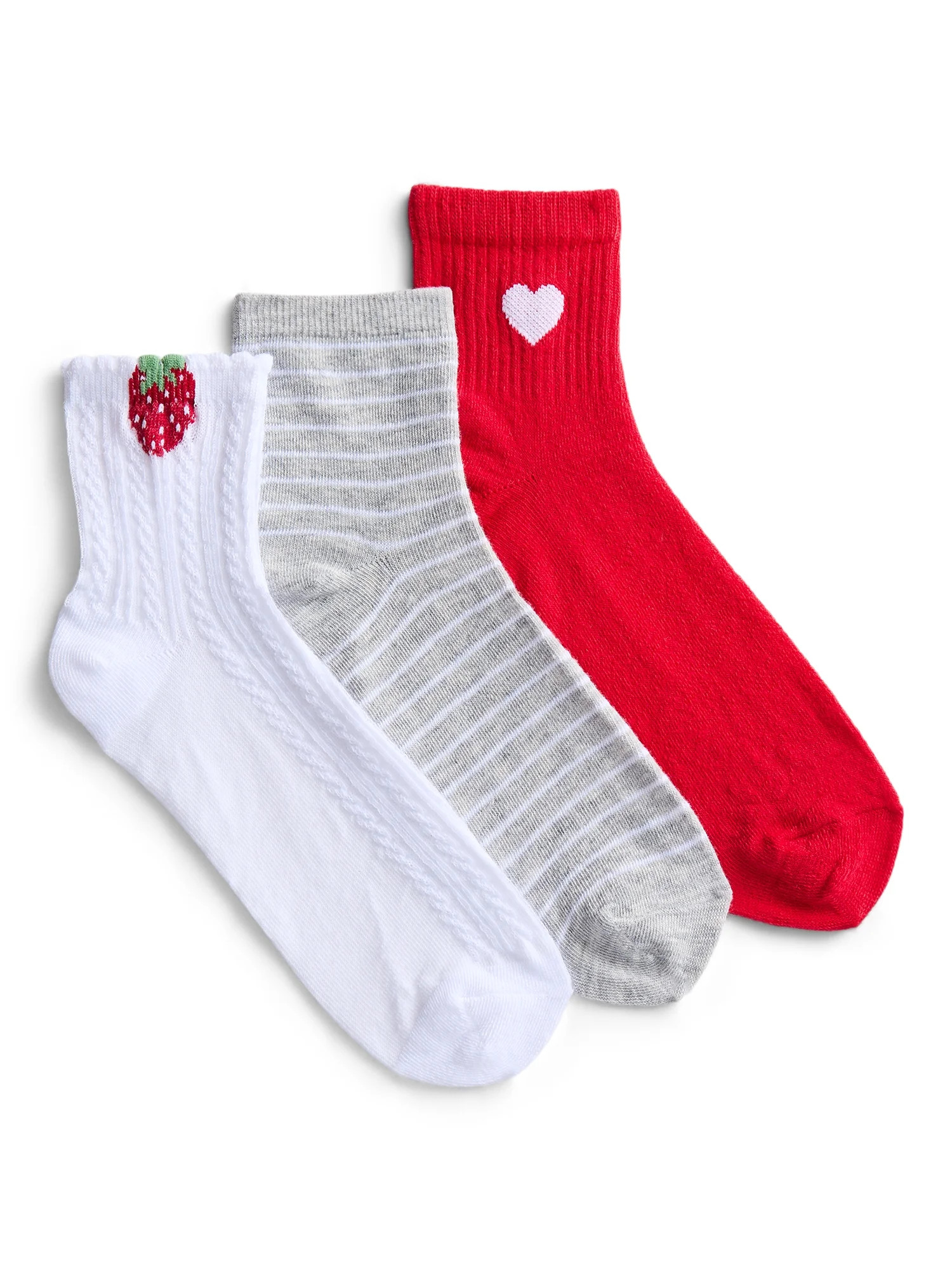 No Boundaries Ankle Socks, 3-Pack, Women's, Size 4-10 - Walmart.com | Walmart (US)