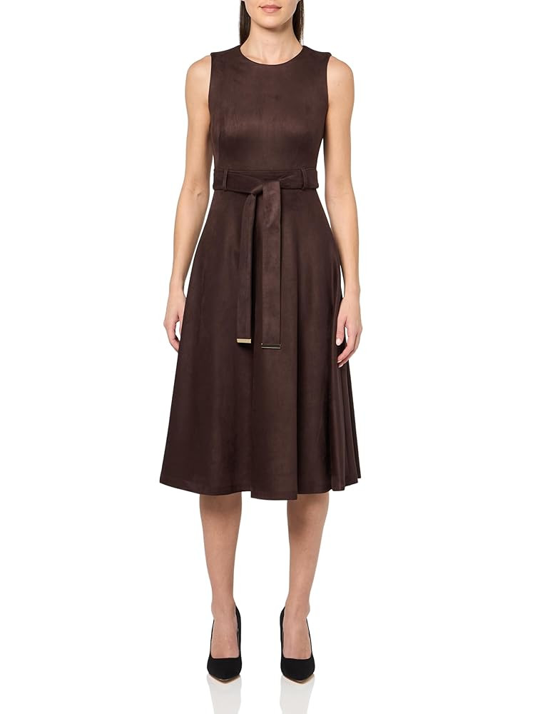 Calvin Klein Womens Slvless Suede Aline Work DressDress | Amazon (CA)