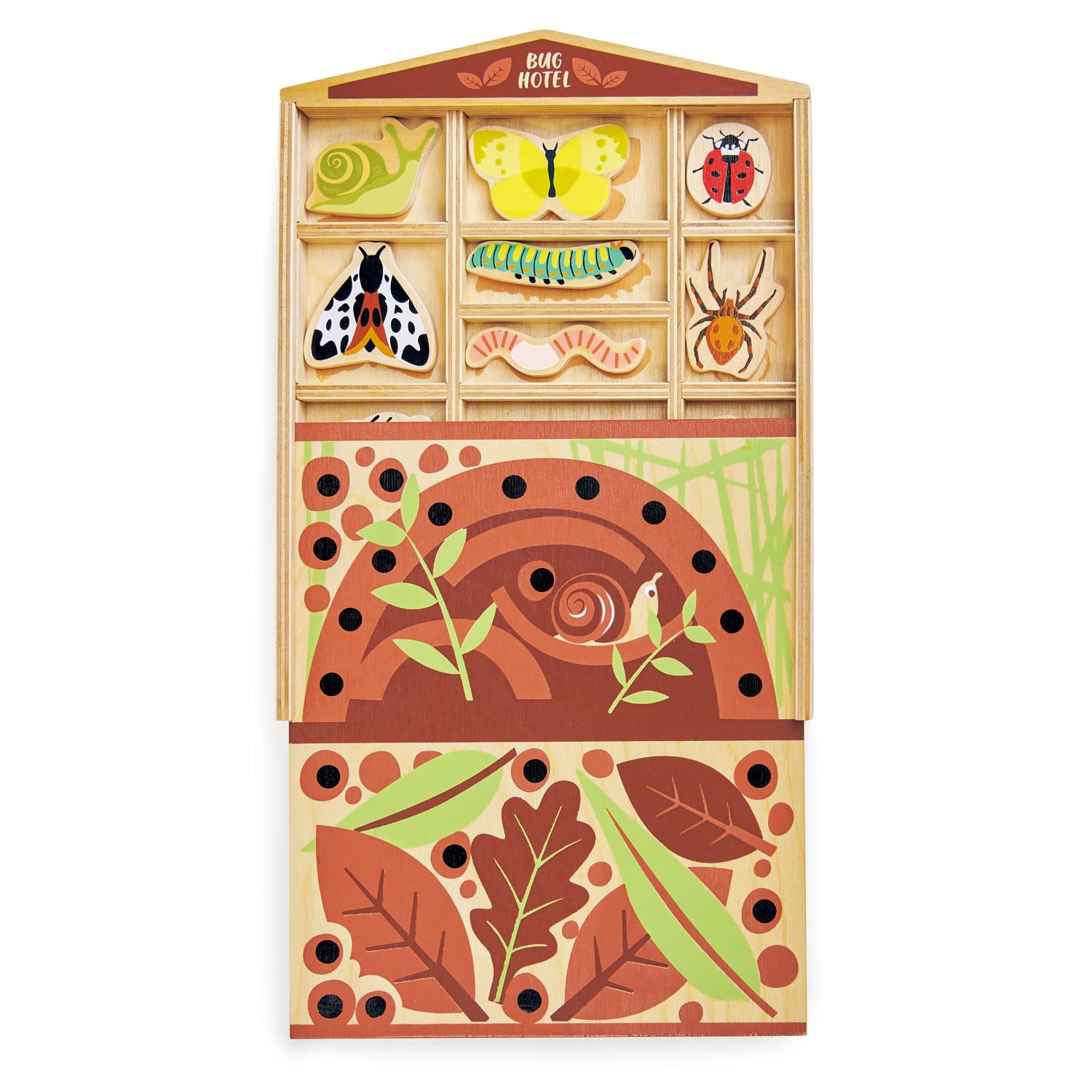 Tender Leaf Toys - The Bug Hotel - 13 Wood Garden Bugs with Shelving Unit and Front Panel - Made ... | Amazon (US)