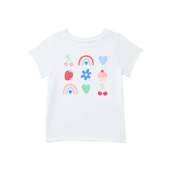 Wonder Nation Toddler Girls Tee with Short Sleeves, Sizes 18M-5T | Walmart (US)