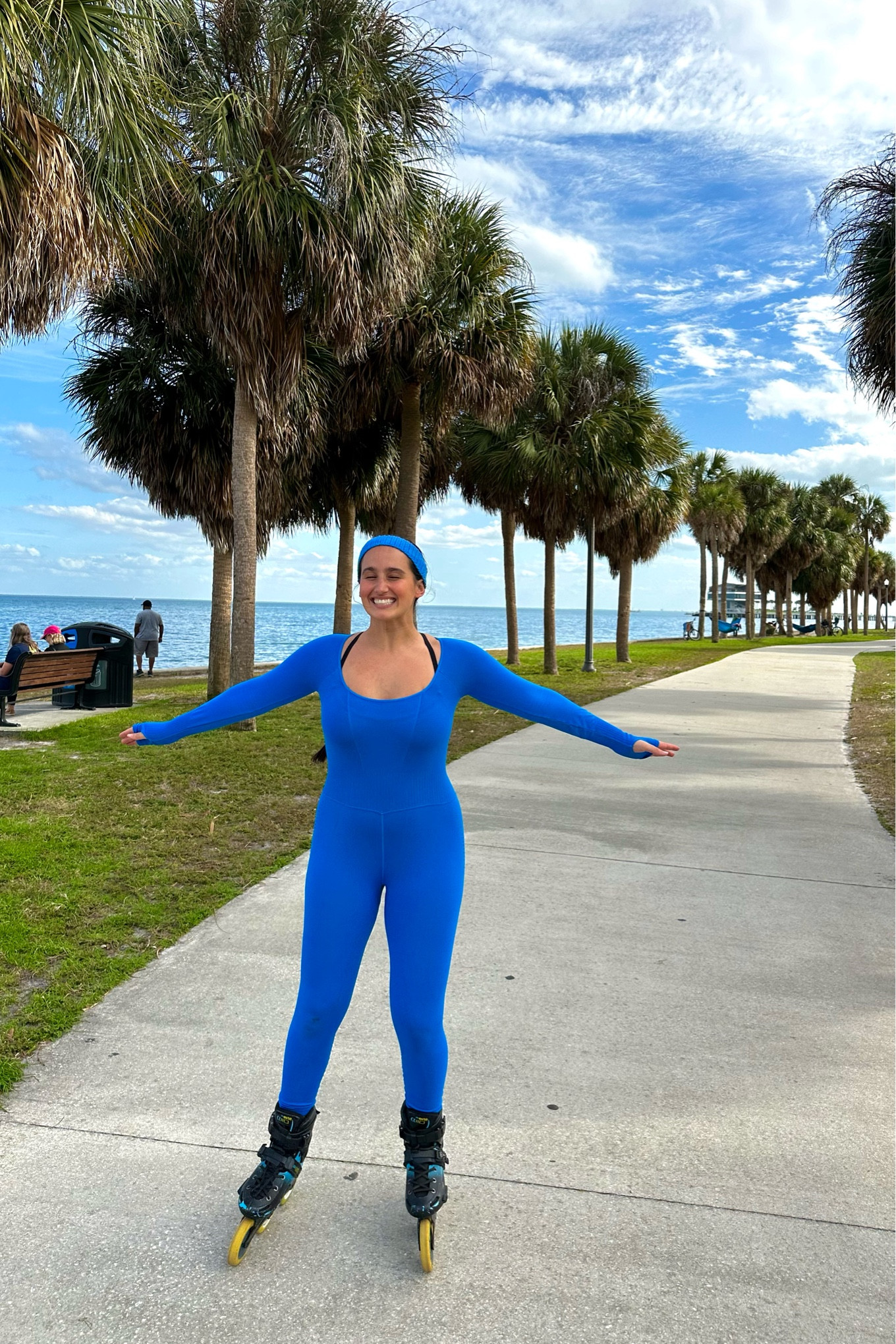 This bodysuit from free people is the most beautiful shade of blue!!! I love the open back and comfy fit of it. I’m wearing a M/L in it and it’s not compressive at all which I like! 

#LTKMostLoved #LTKtravel #LTKfitness