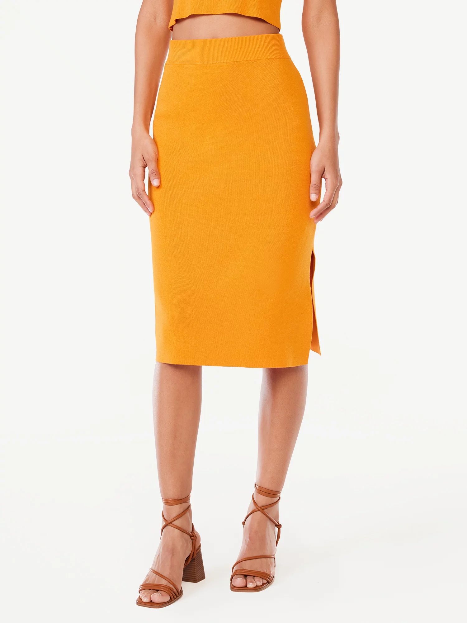 Free Assembly Women's Straight Midi Sweater Skirt | Walmart (US)