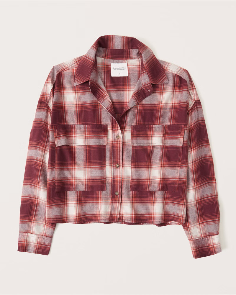 Cropped Flannel Shirt | Abercrombie & Fitch (US)
