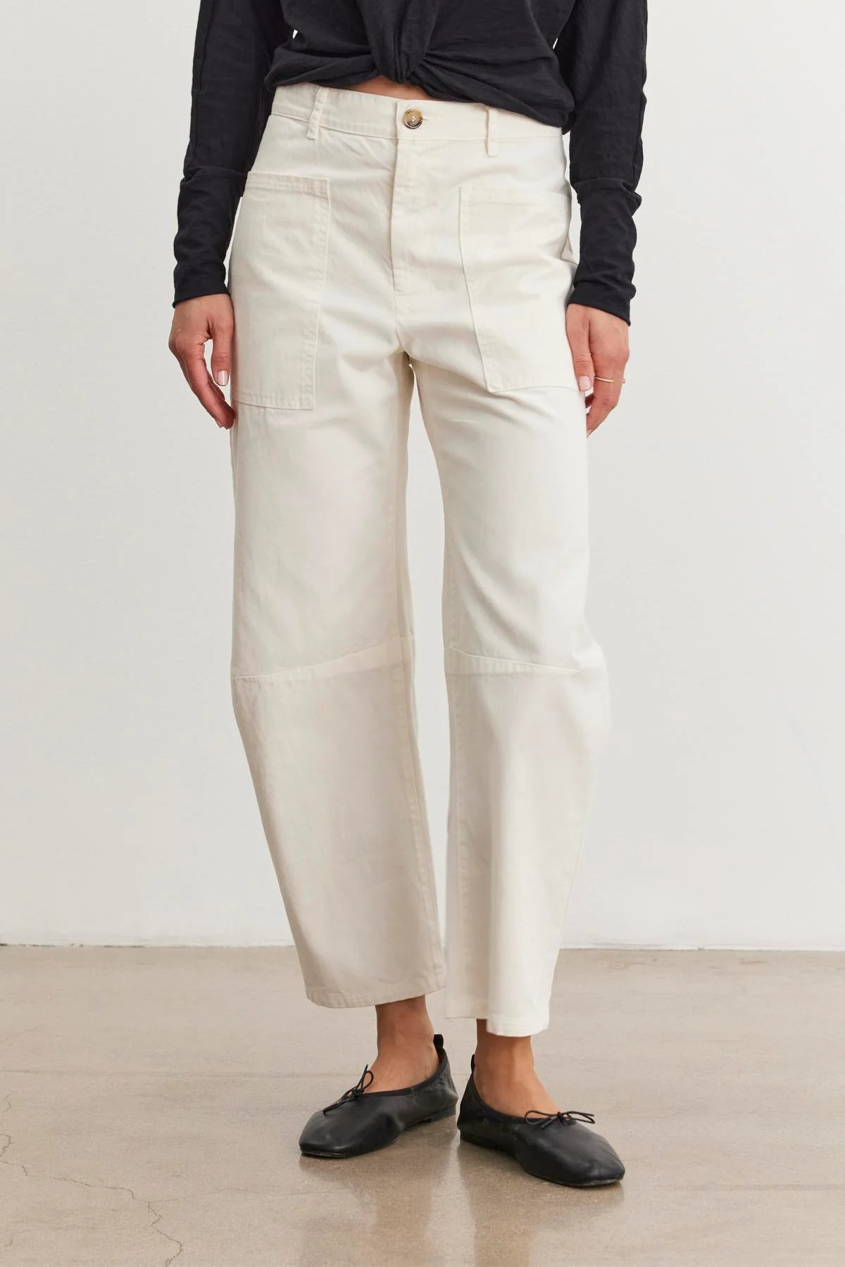 BRYLIE COTTON SANDED TWILL UTILITY BARREL PANT | Velvet by Graham & Spencer
