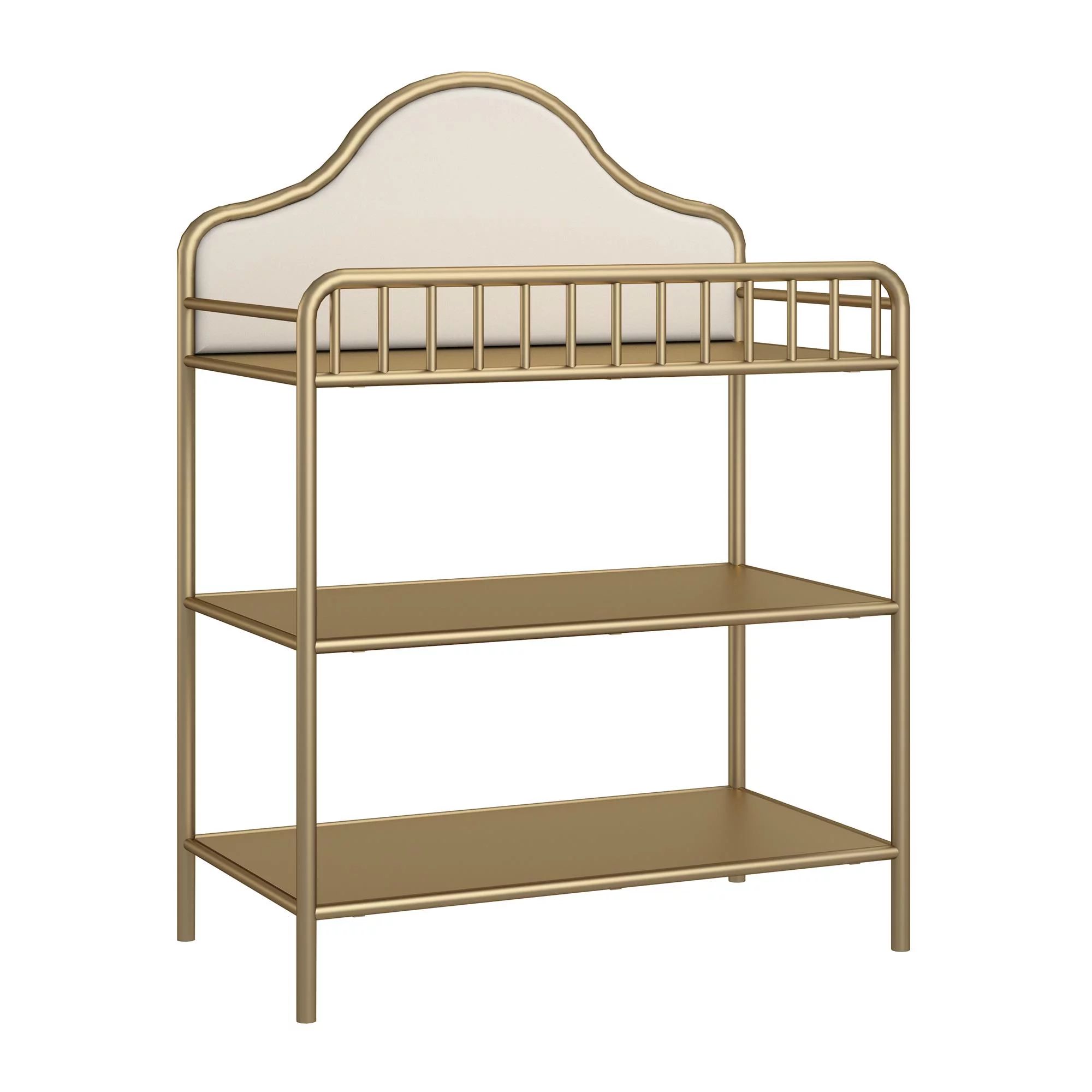 Little Seeds Piper Upholstered Metal Changing Table, Gold | Walmart (US)