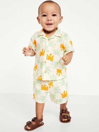 Printed Double-Weave Shirt and Shorts Set for Baby | Old Navy (US)