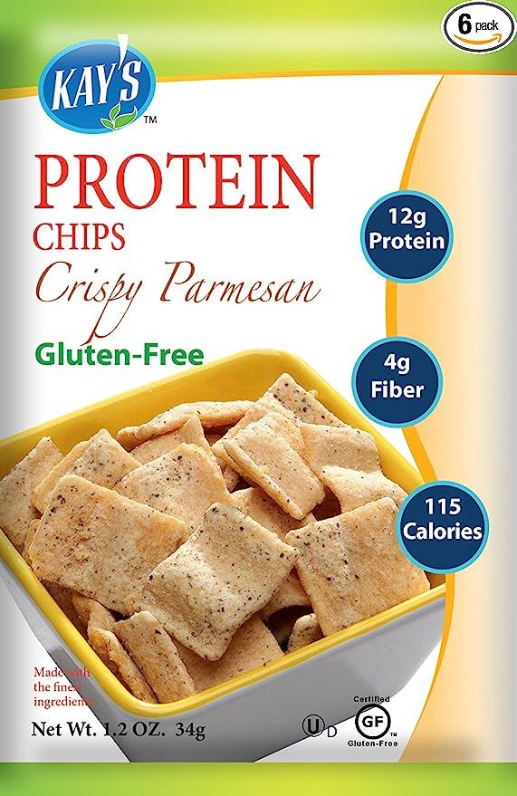 Kay's Naturals Protein Chips, Crispy Parmesan, Gluten-Free, Low Fat, Diabetes Friendly, All Natur... | Amazon (US)
