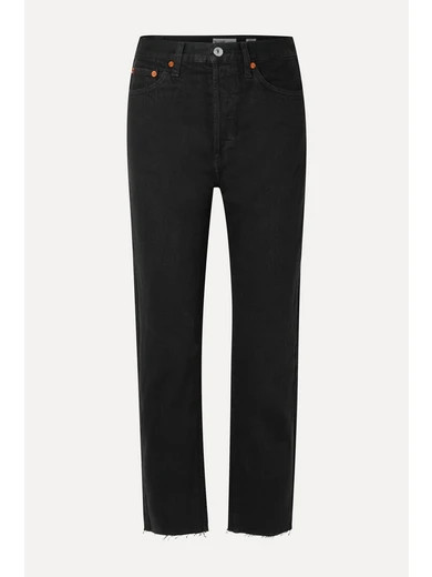 RE/DONE - Originals High-rise Stove Pipe Straight-leg Jeans - Black | NET-A-PORTER (UK & EU)