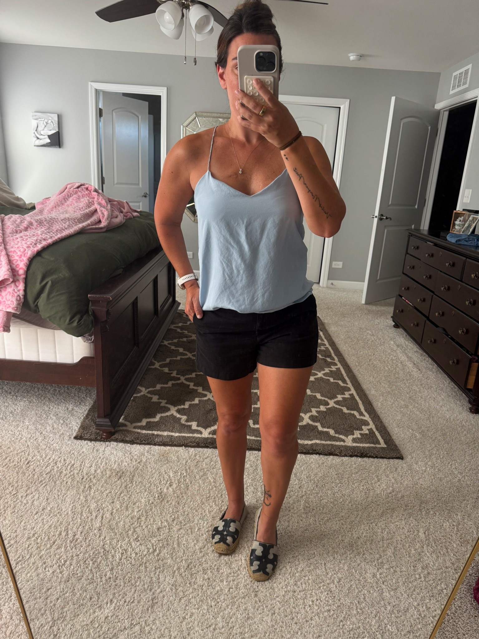 Tibi comfortable silk cami and jcrew shorts are perfect for a night out! 

#LTKStyleTip #LTKSeasonal #LTKFindsUnder100