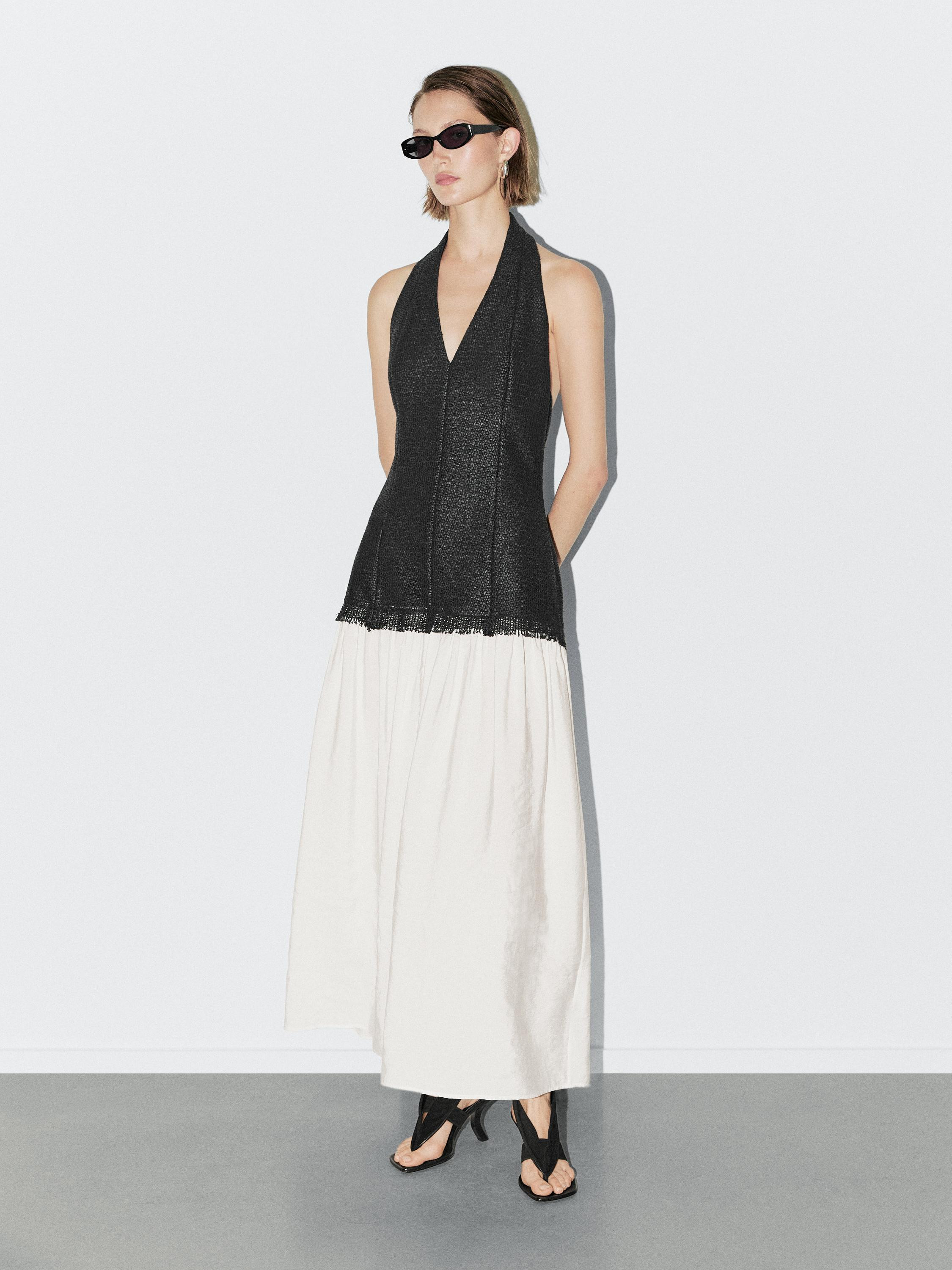 Long halter dress - STUDIO | Massimo Dutti UK