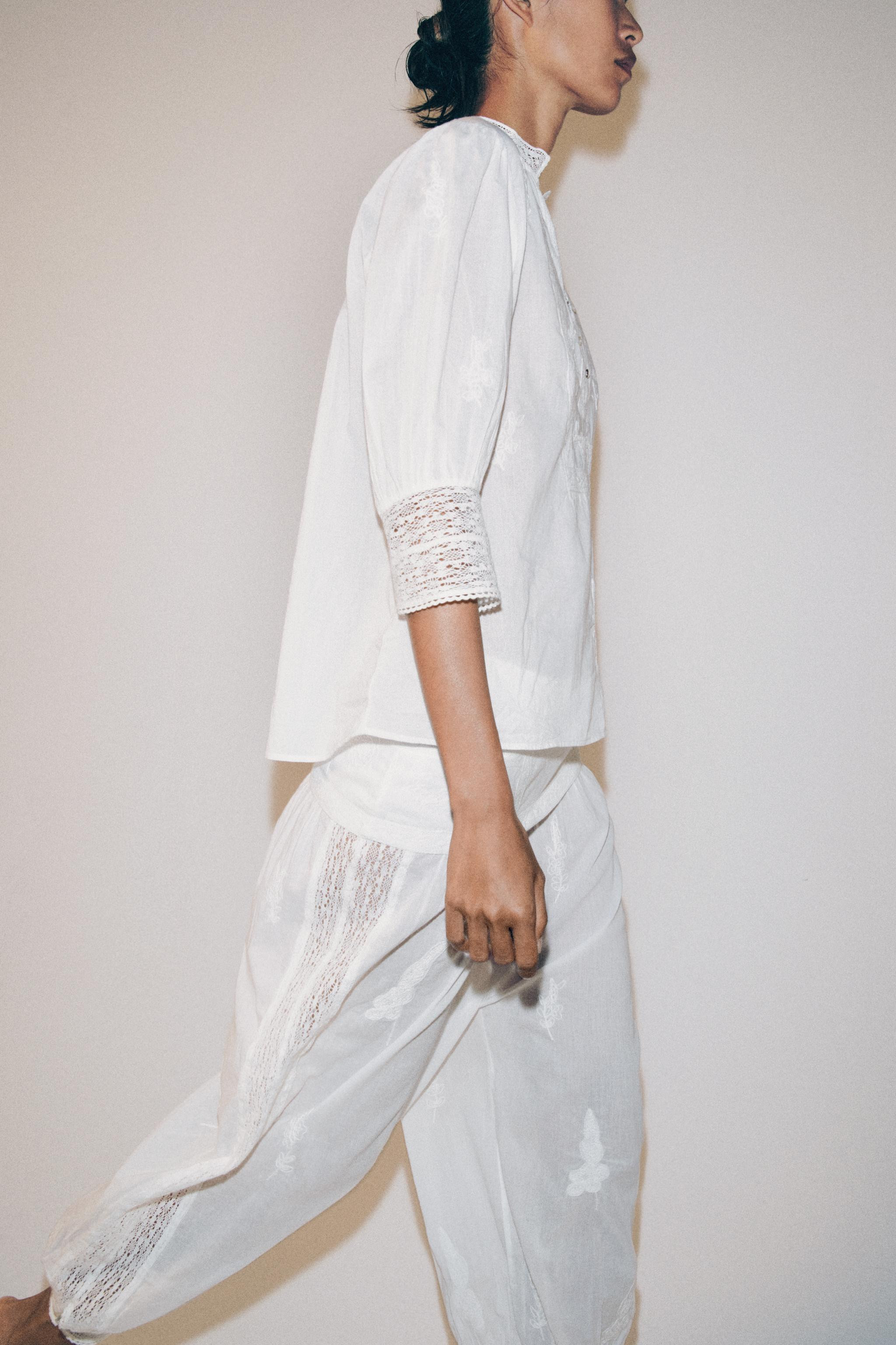 ZW COLLECTION EMBROIDERED BLOUSE | Zara UK