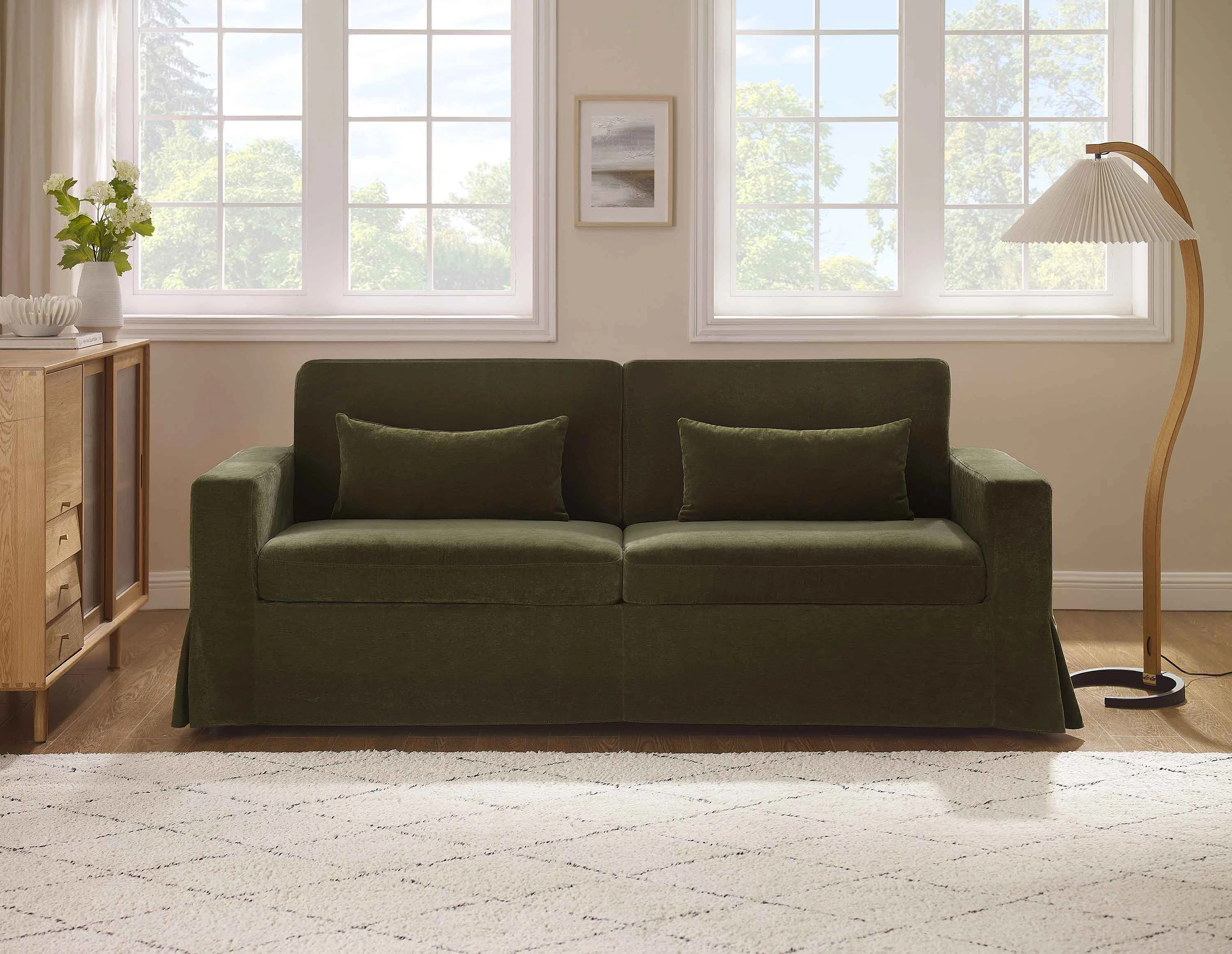 MINIMORE Modern Style 83.9"W Brenda 3Seater Sofa With Slipcover | Wayfair North America