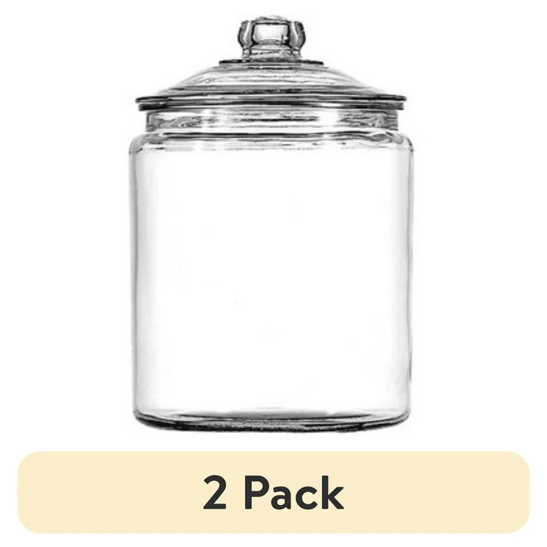 (2 pack) Anchor Hocking Heritage Hill Glass Jar with Lid, 1/2 Gallon | Walmart (US)