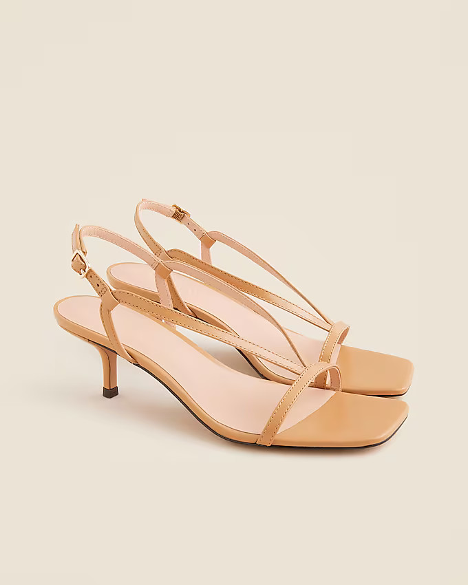 Krista slingback kitten-heel sandals in leather | J. Crew US