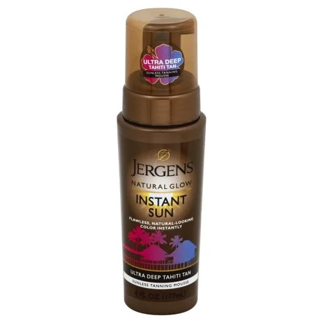 Jergens Natural Glow Instant Sun Sunless Tanning Mousse for Body, Ultra Deep Tahiti Tan, 6 Ounce | Walmart (US)