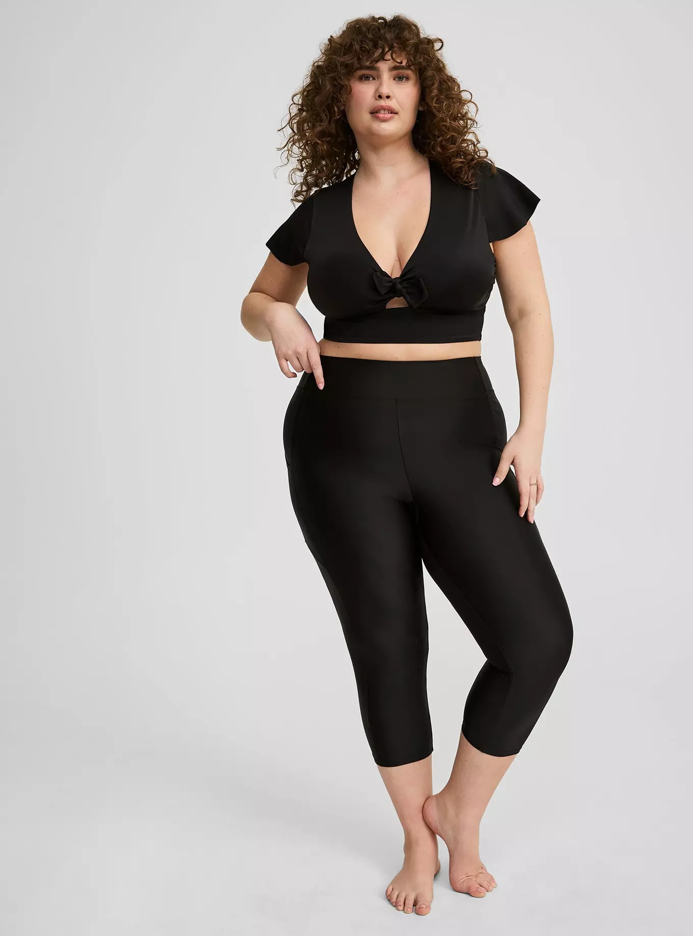 High-Rise Pocket Capri Swim Legging | Torrid (US & Canada)