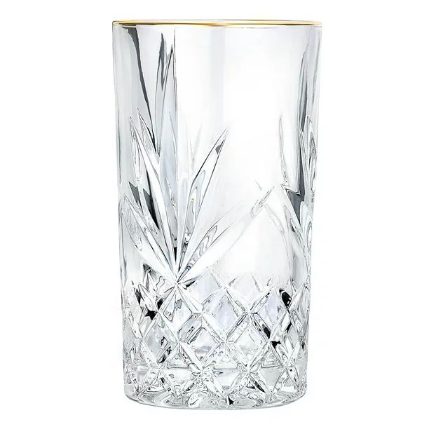 Ashford Non-Leaded Crystal Highball Glasses with Gold Rim 11 Ounces, Set of 4 - Walmart.com | Walmart (US)