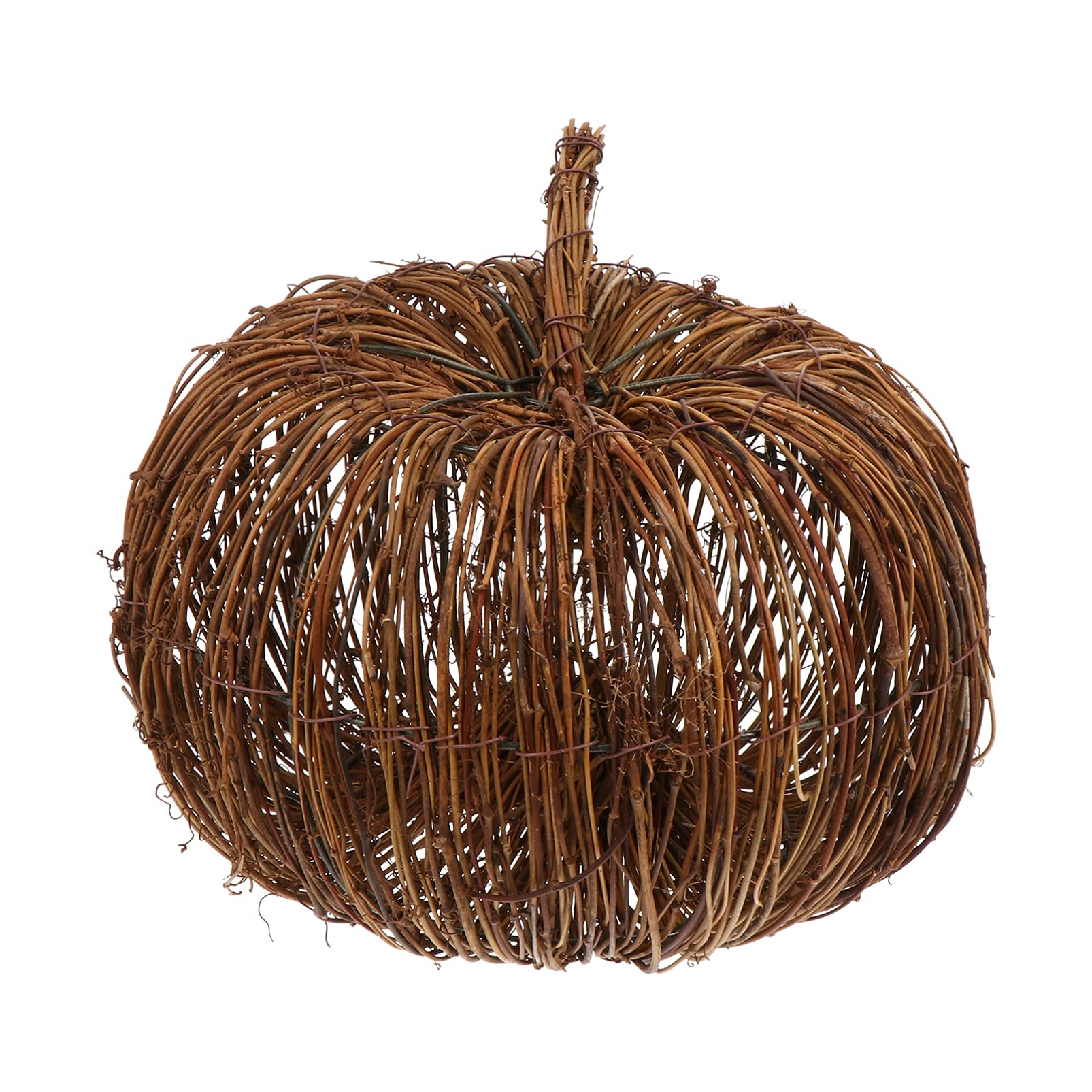 Wicker Rattan Pumpkin Grapevine Ball Ornament Halloween Fall Thanksgiving Festive Tabletop Decor | Amazon (US)