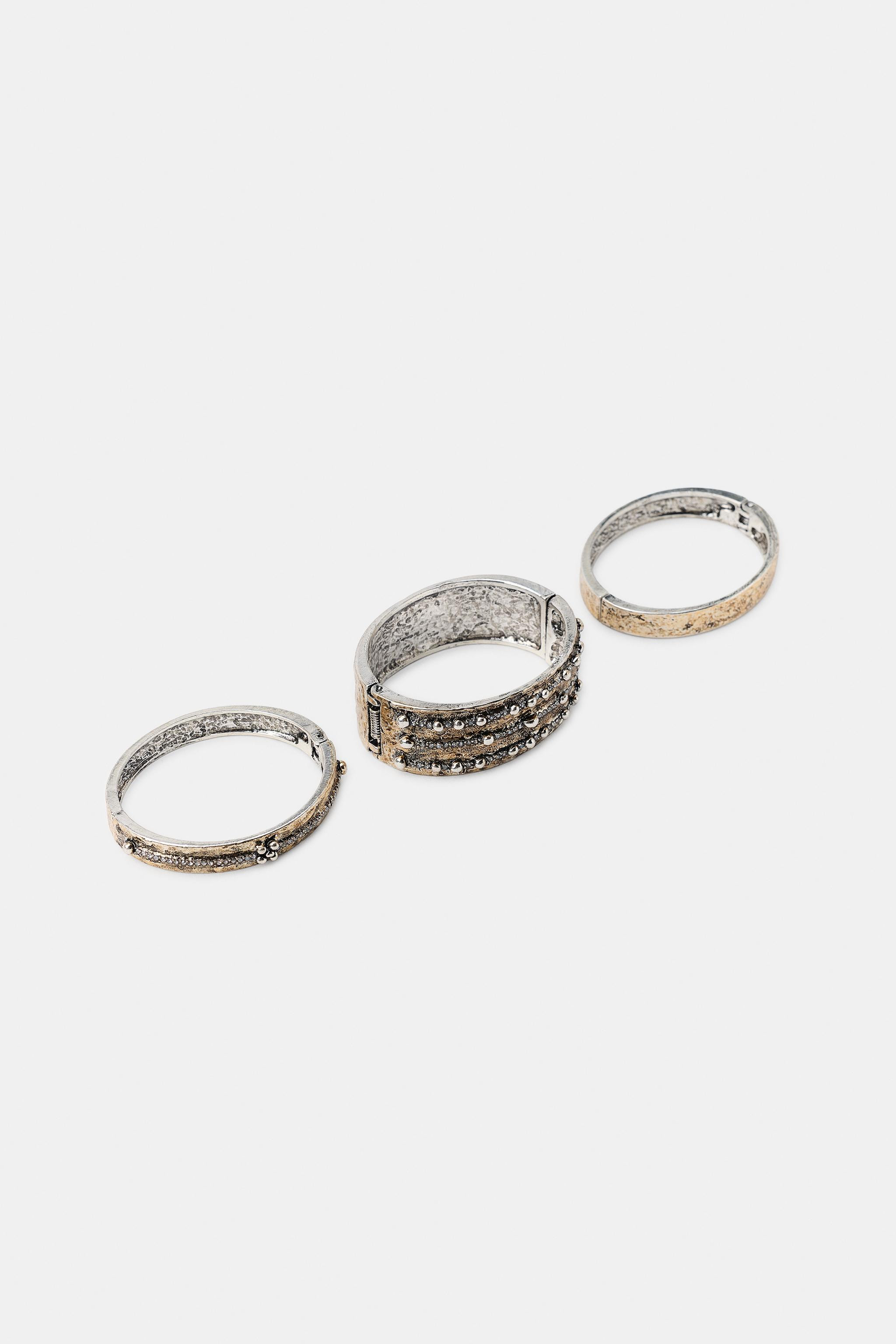 3-PACK OF ENGRAVED SHINY BRACELETS | Zara Canada