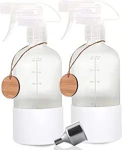 Frosted Glass Spray Bottles with Silicone Sleeve, 16oz Refillable Containers with Mist and Stream... | Amazon (US)