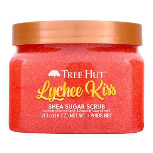 Tree Hut Lychee Kiss Shea Sugar Scrub, Exfoliating, Hydrating & Moisturizing Body Scrub with Shea Butter & Nourishing Essential Oils, Smooth & Soften Skin, 18 oz | Amazon (US)