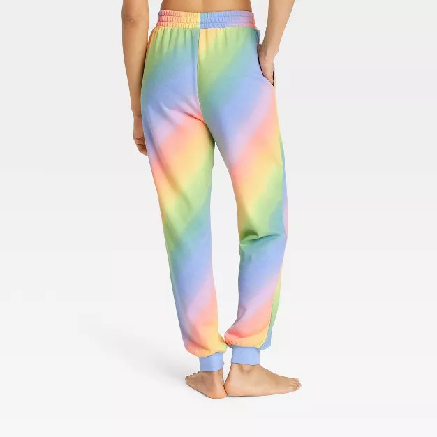Women's Rainbow-Dye French Terry Lounge Joggers - Colsie™ | Target