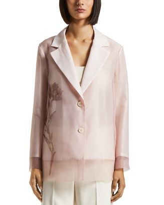 Peserico Single Breasted Mesh Overlay Jacket  | Bloomingdale's Women | Bloomingdale's (US)