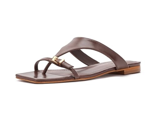 SCHUTZ Women's Tana Flat Root Brown 6.5 Medium | Amazon (US)