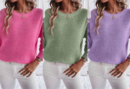 I am loving all these bright colored sweaters for spring!! Shein sweaters! Spring sweaters at Shein! Shein fashion!! 